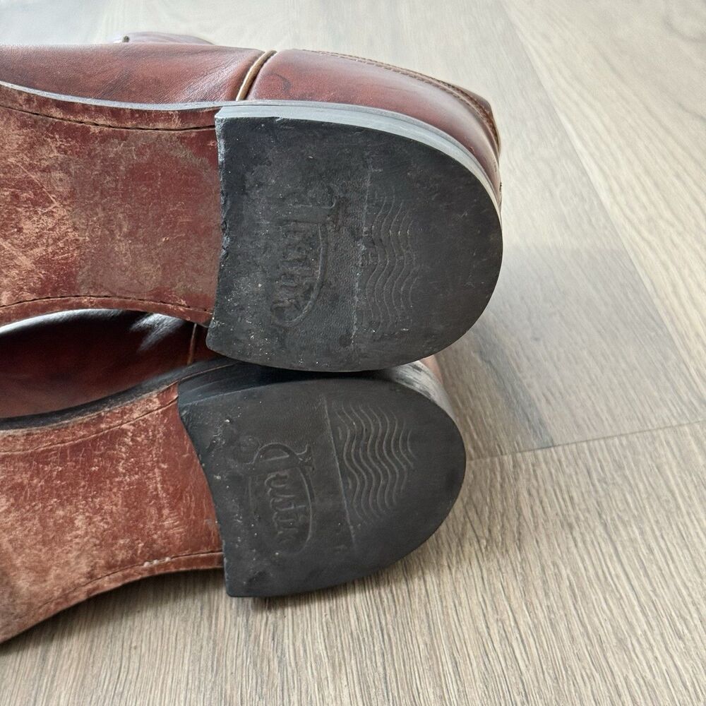 Justin Roper Boots Men 9.5D Classic Deerlite Roper Western Chestnut Marbled 3163 - Picture 9 of 15